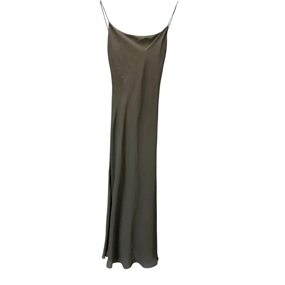 Y2K Geary Roark Kamisato Black Spaghetti Maxi Slip Dress Gown Whimsigoth Grunge - Picture 9 of 11